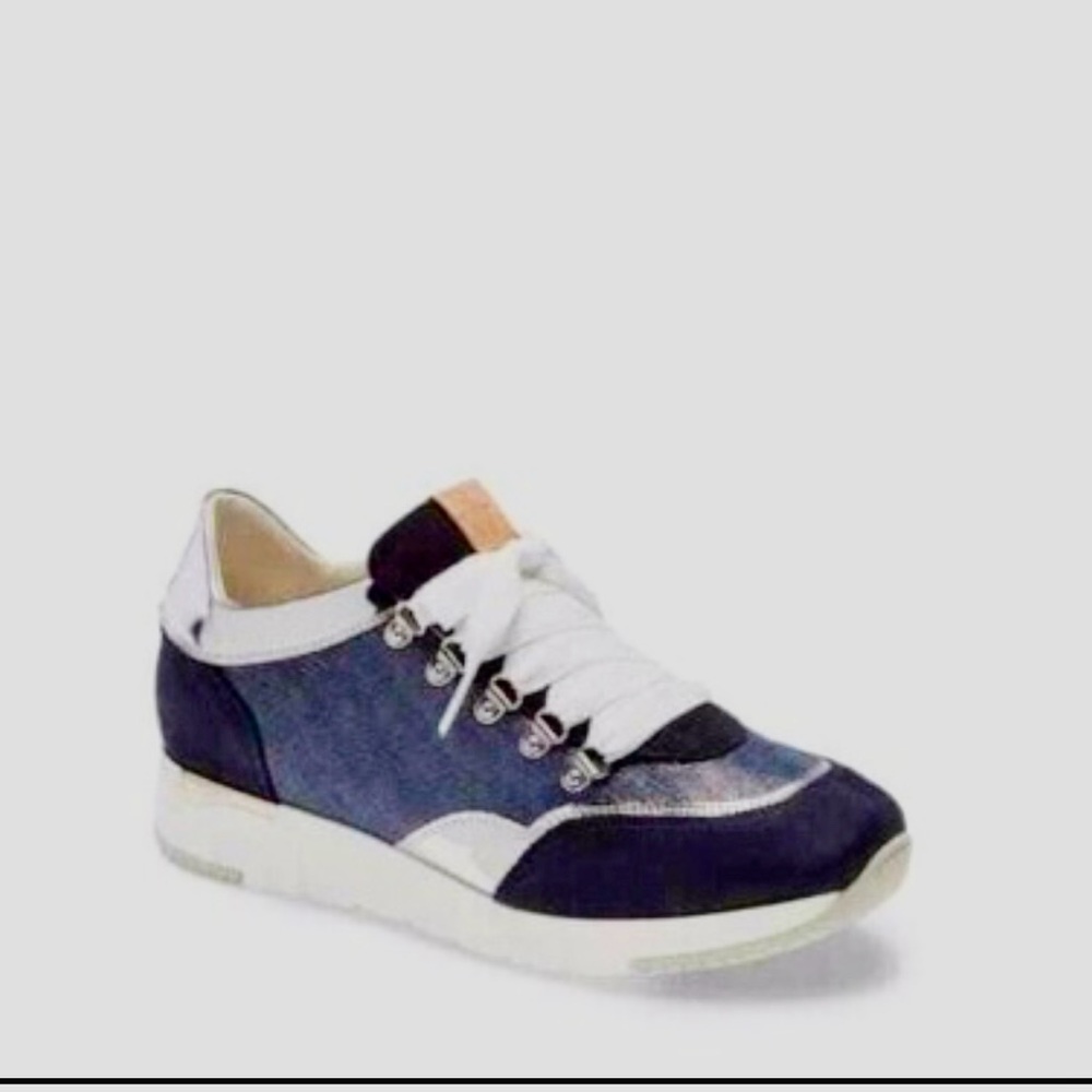 Zorina French Navy Lace Up Sneakers by Ron White